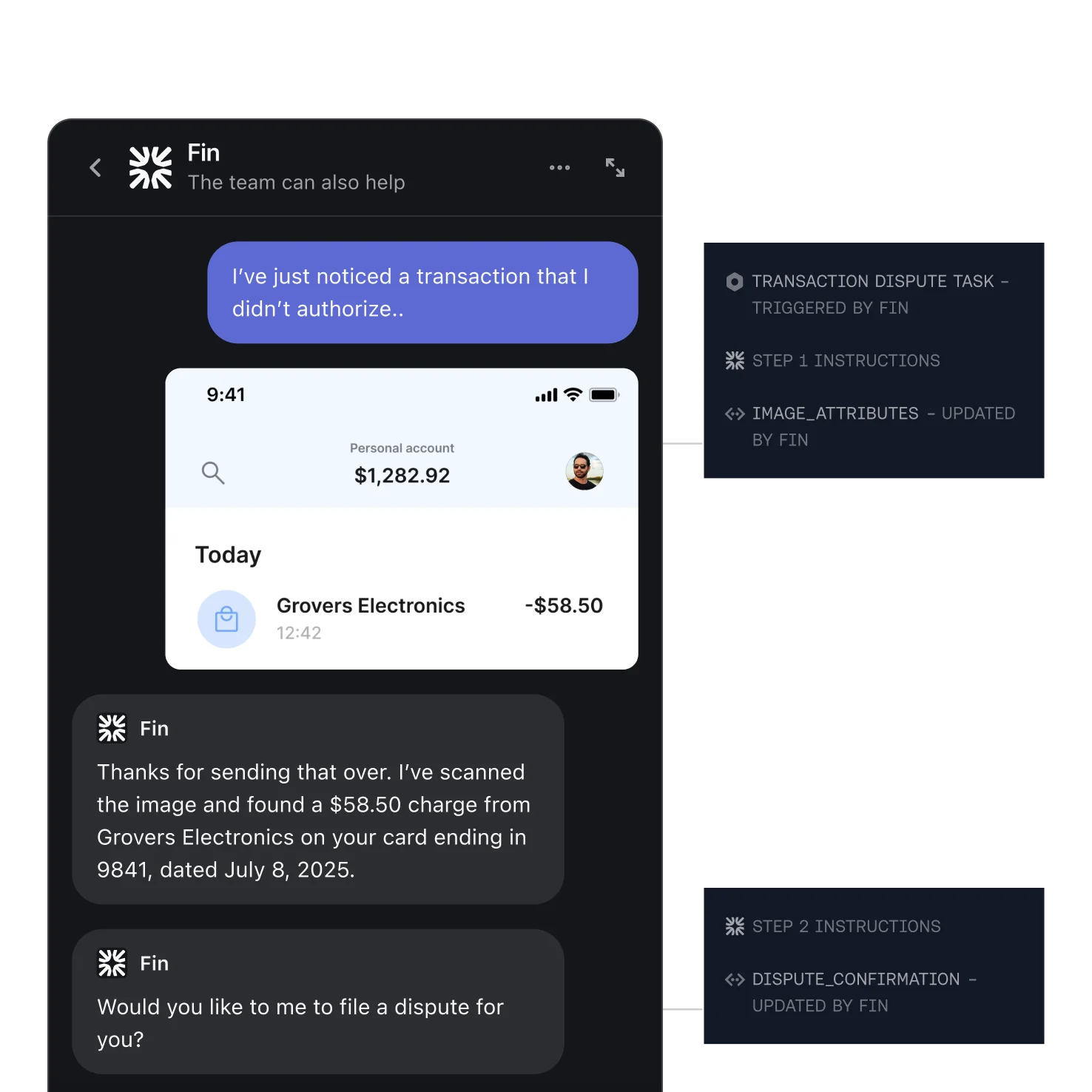 Workflow automation for financial services customer support on mobile