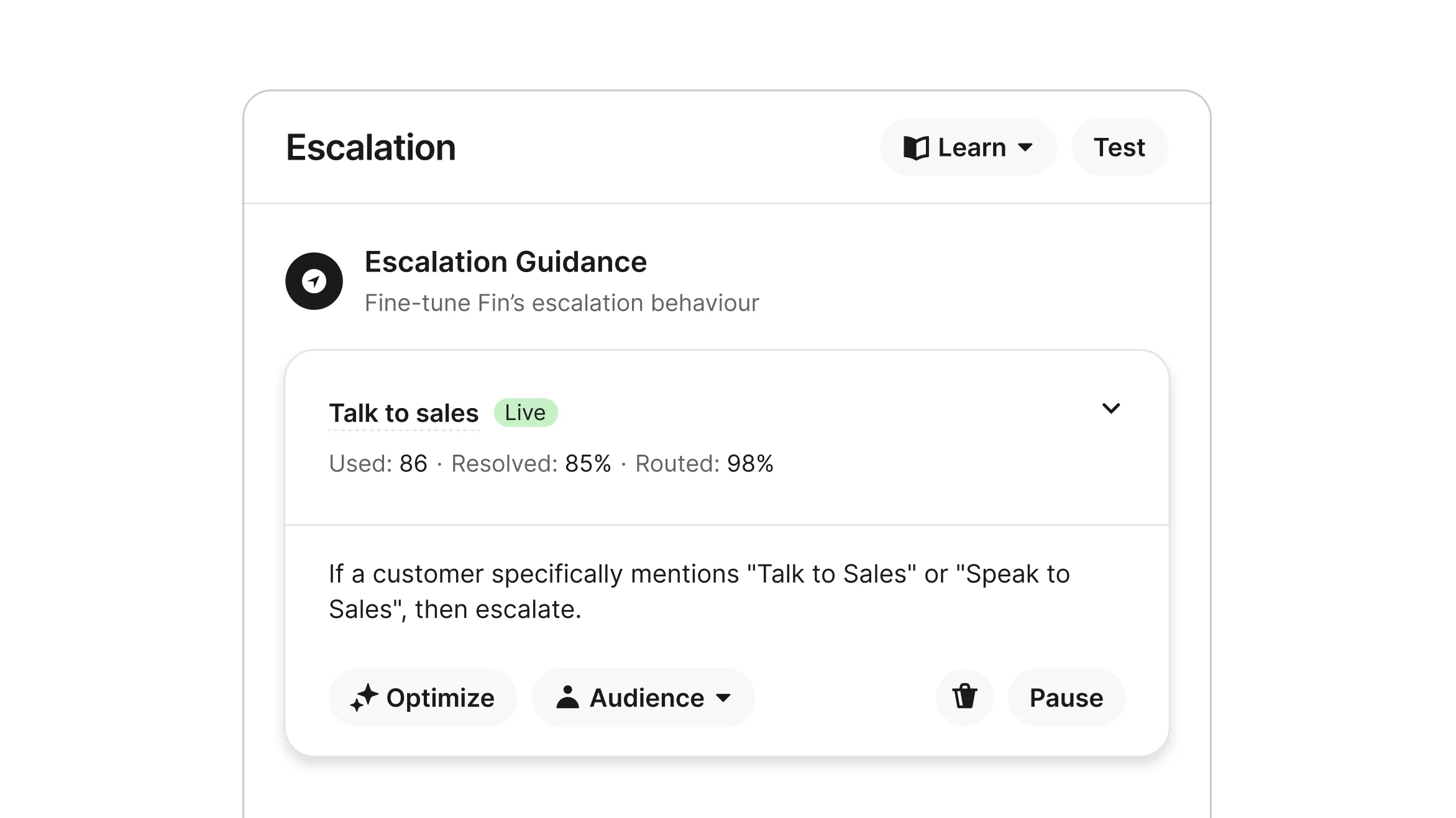 Tell Sweo when to escalate