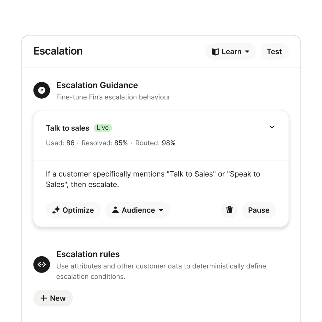 Tell Sweo when to escalate