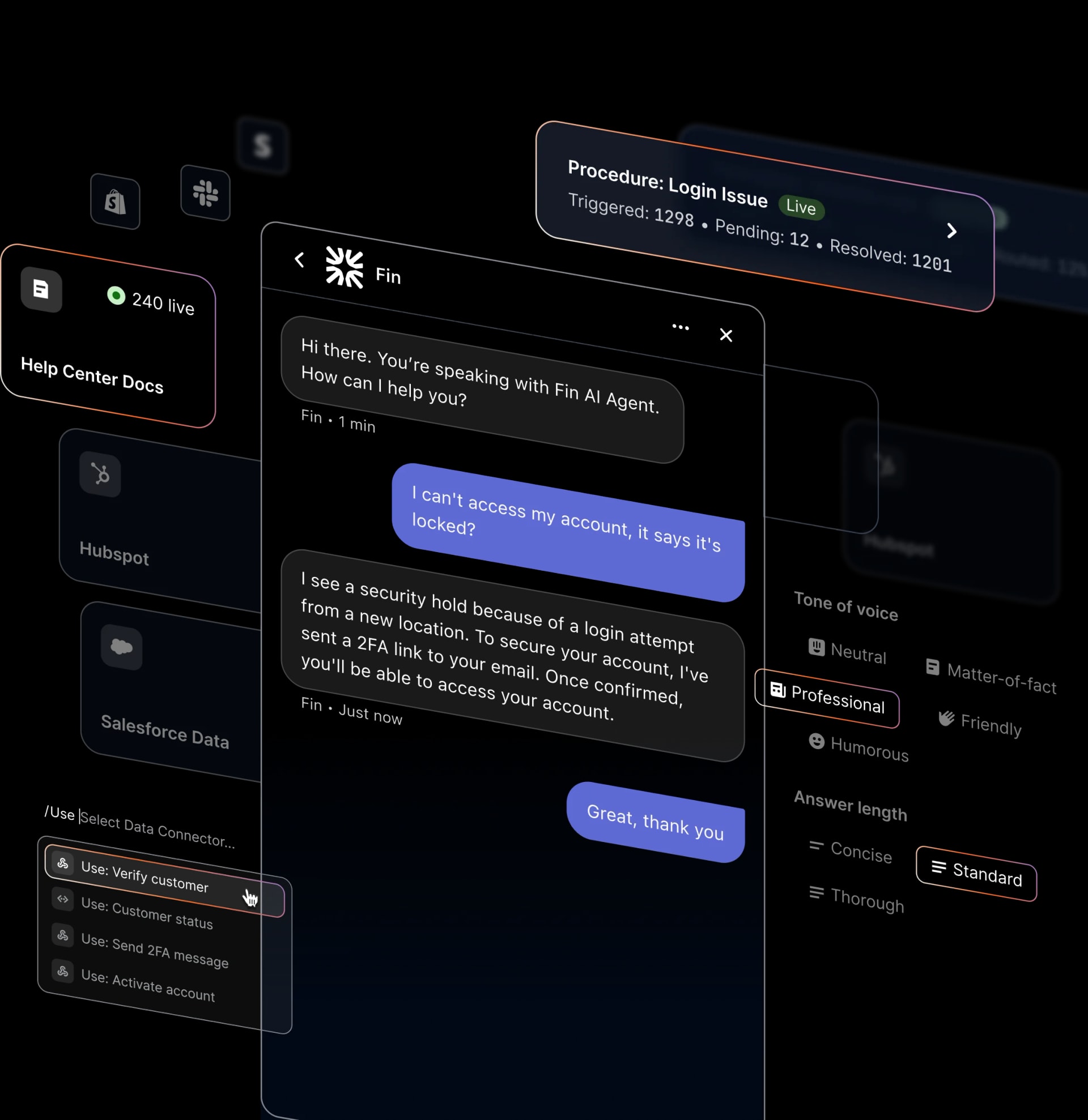 Sweo AI Agent interface showing conversation and training features